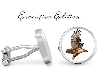 Cufflinks - Hawk Cufflinks - Red Hawk Cuff Links - Bird Cufflinks - Red Hawk Cufflink (Pair) Lifetime Guarantee (S0685)