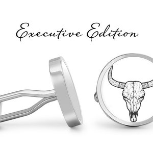 Cow Skull Cufflinks Longhorn Cuff Links Longhorns Cufflink (Lifetime Guarantee) S2048
