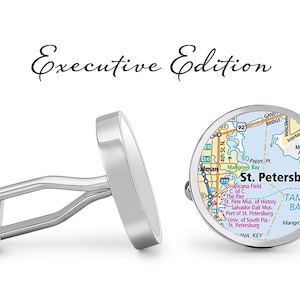 St. Petersburg Cufflinks Florida Cuff Links City Map Cufflink (Levenslange Garantie) S2191