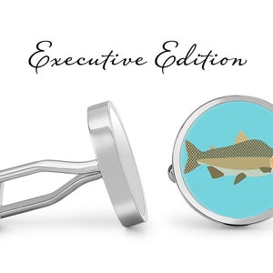 Pink Salmon Cufflinks Salmon Fish Cuff Links (Lifetime Guarantee) S1637