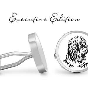 English Setter Cufflinks Setters Dogs Cuff Links Dog Cufflink (Lifetime Guarantee) S1927