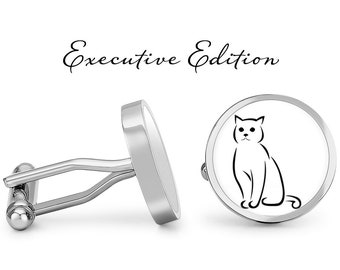 Cat Cufflinks Cats Cuff Links (Lifetime Guarantee) S1957