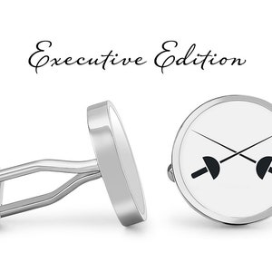 Fencing Cufflinks - Fencing Sword Cuff Links - Sabre Cufflink (Pair) Lifetime Guarantee (S1476)