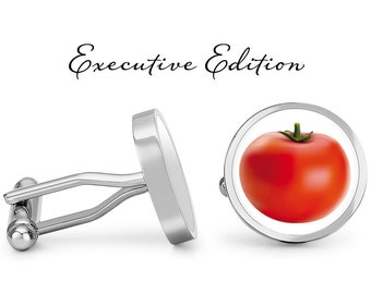 Tomato Cufflinks - Fruit Vegetable Cufflinks - Produce Cuff - Tomatoes Cuff Links (Pair) Lifetime Guarantee (S0173)