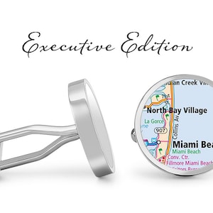 Miami Beach Cufflinks Florida Cuff Links Map Cufflink (Levenslange Garantie) S2196