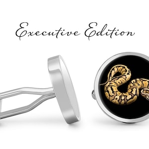 Python Cufflinks - Snake Cuff Links - Big Snake Cufflink (Pair) Lifetime Guarantee (S1146)
