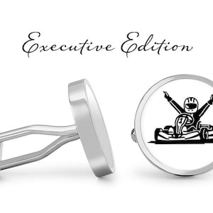 Go-Kart Cufflinks - GoKart Cuff Links - Karting Cufflink - Go Kart Racing Cuff Link (Pair) Lifetime Guarantee (S1323)