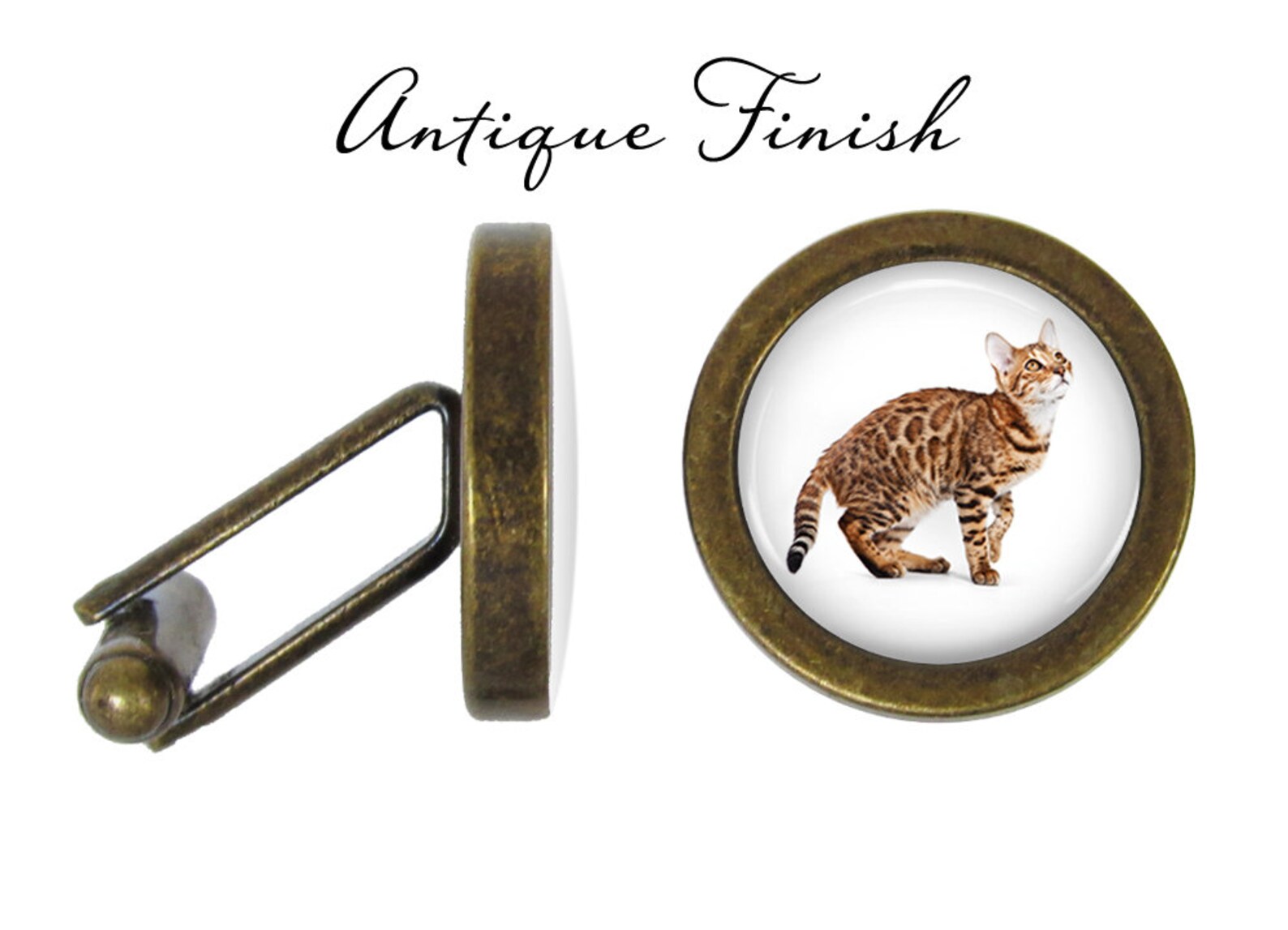 Bengal Cat Cufflinks Bengal Cufflinks Cats Cufflink pair Etsy