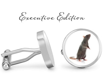 Rat Cufflinks - Rat Cuff Links - Rodent Cufflink - Pet Rat Cufflink (Pair) Lifetime Guarantee (S0108)