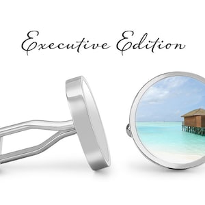 Maldives Cufflinks - Tropical Island Cuffliks - Beach Cuff Links - Paradise Cufflink (Pair) Lifetime Guarantee (S1137)