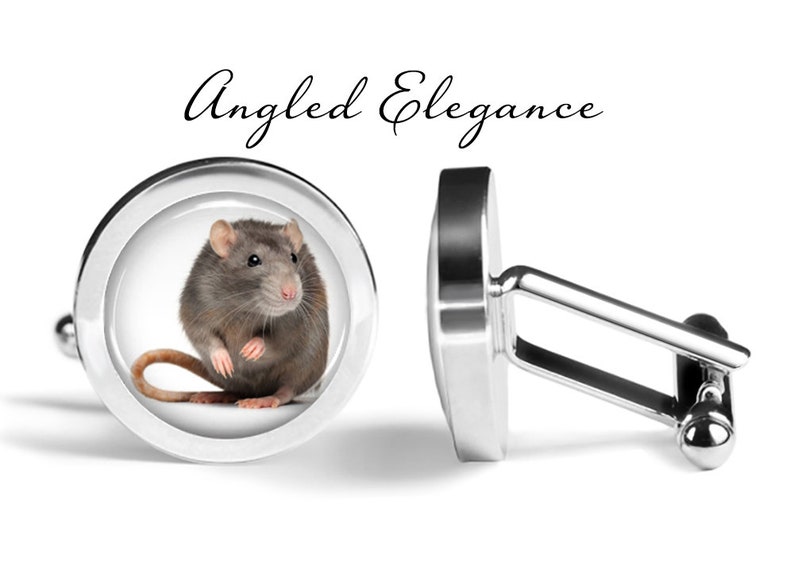 Rat Cufflinks Pair S0744 Animal Cufflinks Rodent Cuff Links Lifetime Guarantee