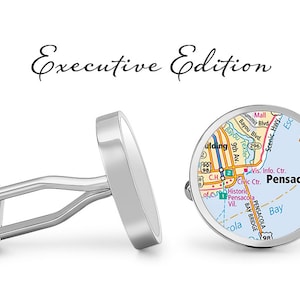 Pensacola Cufflinks Florida Cuff Links City Map Cufflink (Levenslange Garantie) S2194