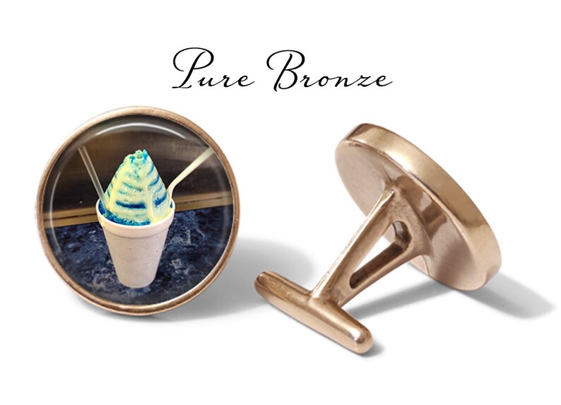 Shaved Ice Cufflinks Pair S0356 Lifetime Guarantee Tropical Sno Cone Cufflinks Snow Cone Cufflinks Tropical Shaved Ice Cuff Links