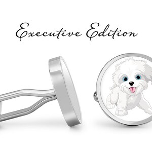 Maltese Cufflinks Maltese Dog Cuff Links (Lifetime Guarantee) S1916
