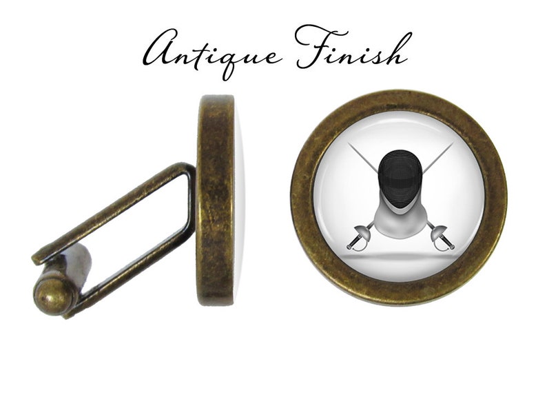 Fencing Cufflinks Fencing Sword Fighting Cuff Links Pair Lifetime Guarantee S1227 Antique Finish