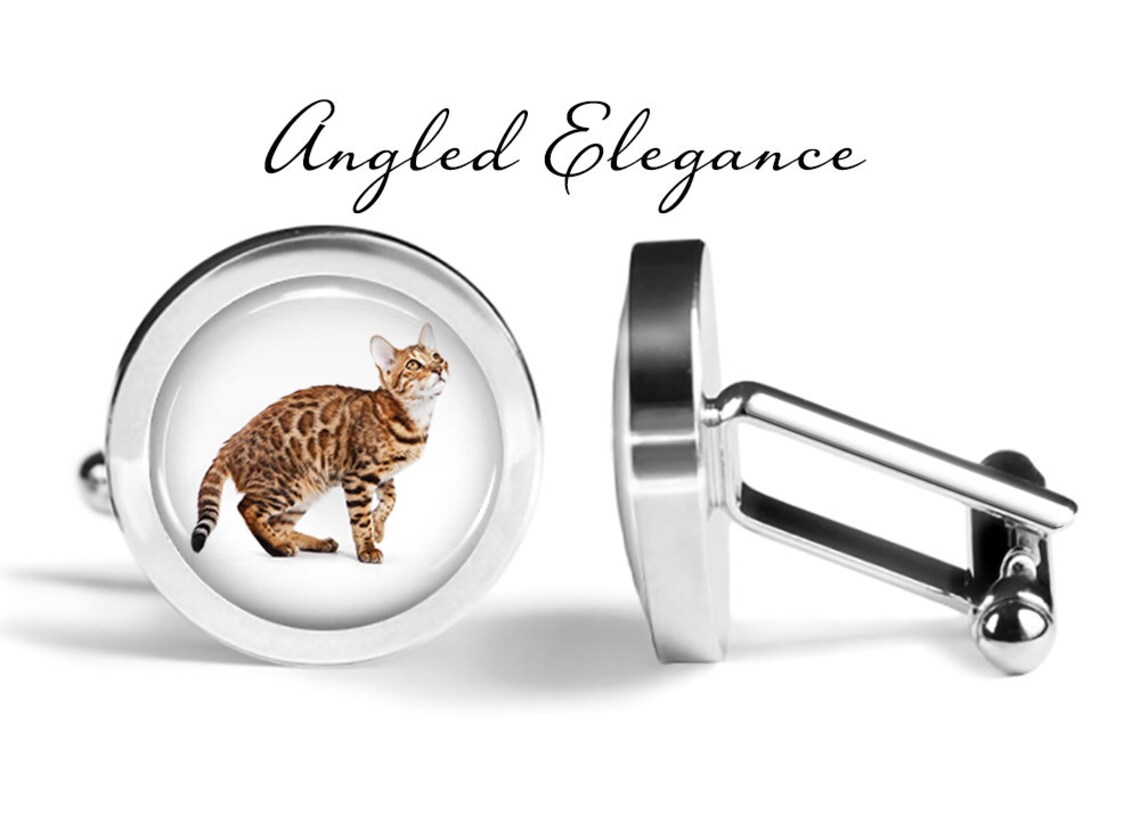 Bengal Cat Cufflinks Bengal Cufflinks Cats Cufflink pair Etsy