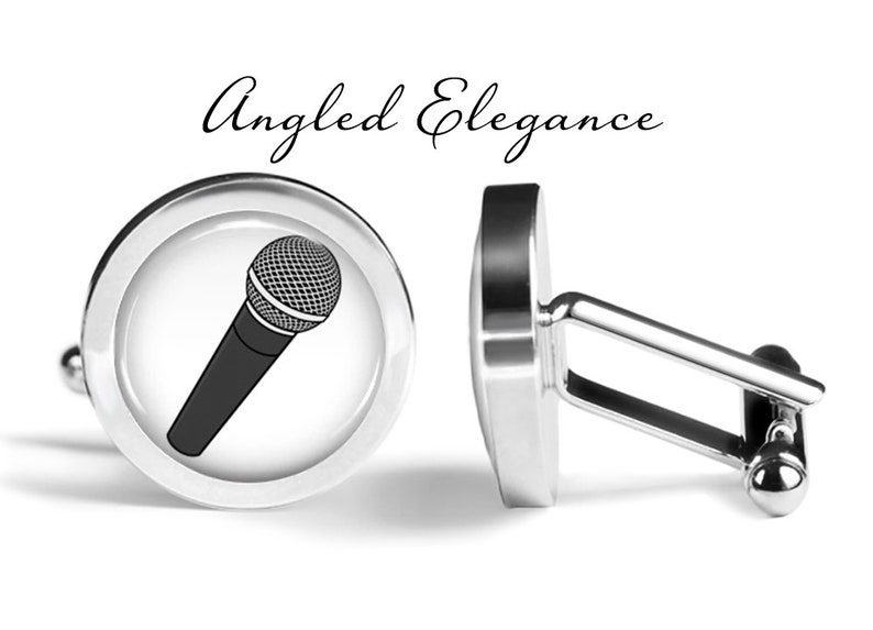 Lifetime Guarantee Microphone Cufflinks Mic Cuff Links Singer Cufflinks Music Cufflinks S0573 Pair Singing Cufflinks