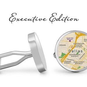 Dallas Cufflinks Texas Cuff Links City Carte Cufflink (Garantie à vie) S2135