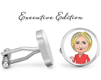 Hillary Clinton Cufflinks Politician Cuff Links (Lifetime Guarantee) S1710