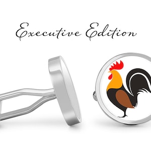 Rooster Cufflinks Roosters Cuff Links Farm Cufflink (Lifetime Guarantee) S1792
