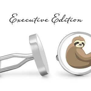 Sloth Cufflinks - Sloth Cuff Links - Tree Sloth Cufflink Groom Gift (Pair) Lifetime Guarantee (S0897)