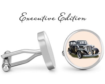 Old Car Cufflinks - Retro Vintage Car Cufflink - Classic Car Cuff Links (Pair) Lifetime Guarantee (S0255)