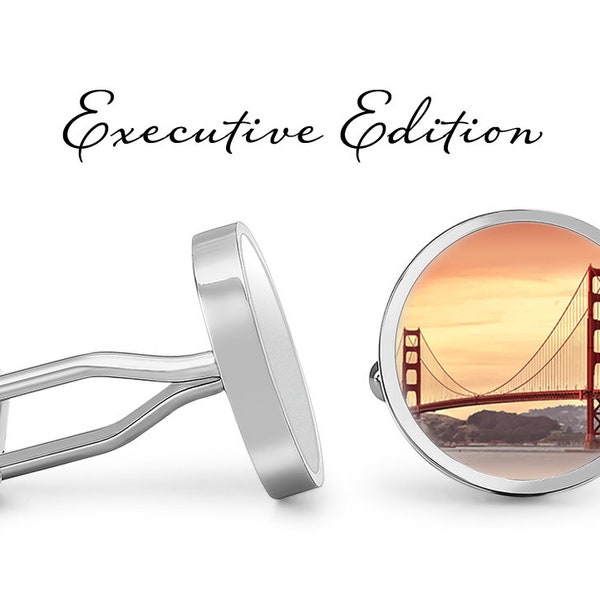 San Francisco Cufflinks - Golden Gate Bridge Cufflinks - California Cufflinks - (Pair) Lifetime Guarantee (S0347)