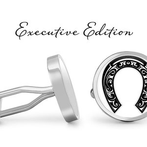 Horseshoe Cufflinks Horse Cuff Links Equestrian Cufflink (Lifetime Guarantee) S2041
