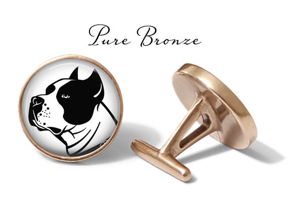 Angled Edition Oakmont Cufflinks Pitbull Cufflinks Dog Cuff Links
