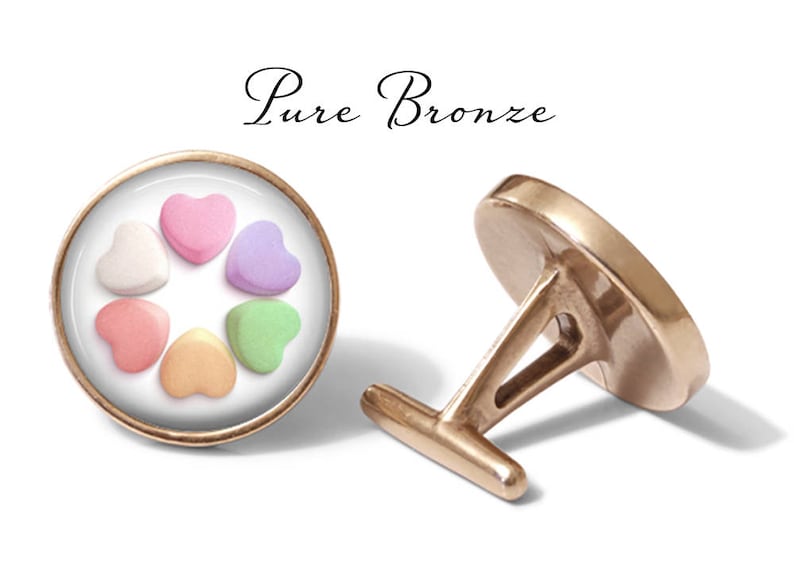 Valentine/'s Day Pair Valentine Gift Candy Heart Cufflinks S0064 Candy Cuff Links Lifetime Guarantee