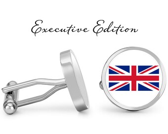 Union Jack Cufflinks - UK Flag Cufflinks - Union Jack Flag Cuff Links - Great Britain Cufflink (Pair) Lifetime Guarantee (S0285)