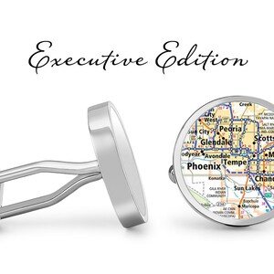 Kaart Manchetknopen Phoenix Tempe Scottsdale Cuff Links Arizona Map Cufflink (Levenslange Garantie) S2056