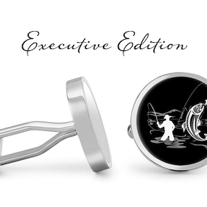Fly Fishing Cufflinks - Fisherman Cuff Links (Lifetime Guarantee) S2646