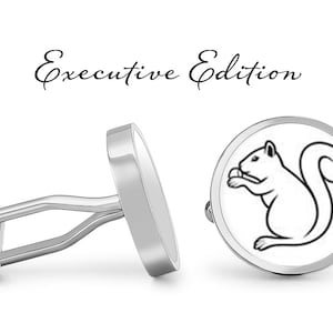 Squirrel Cufflinks - Cufflinks for Men - Rodent Cufflinks - Animal Cuff Links (Pair) Lifetime Guarantee (S0265)