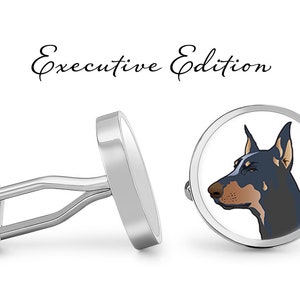 Dobermann Cufflinks Dobermann Pinscher Dog Cuff Links (Lifetime Guarantee) S2206