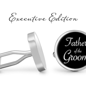 Father of the Groom Cufflinks - Wedding Cufflinks - Wedding Cuff Links - Father of the Groom Gift (Pair) Lifetime Guarantee (S0668)