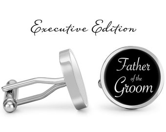 Father of the Groom Cufflinks - Wedding Cufflinks - Wedding Cuff Links - Father of the Groom Gift (Pair) Lifetime Guarantee (S0668)