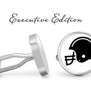 Football Cufflinks - Football Helmet Cuff Links - Football Player Cufflink (Pair) Lifetime Guarantee (S1193)