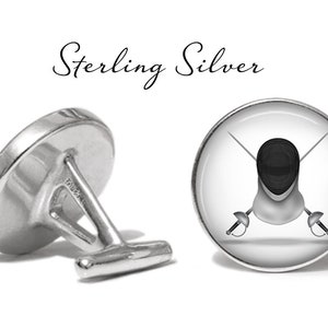 Fencing Cufflinks Fencing Sword Fighting Cuff Links Pair Lifetime Guarantee S1227 Sterling Silver