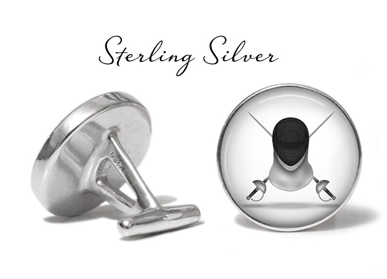 Fencing Cufflinks Fencing Sword Fighting Cuff Links Pair Lifetime Guarantee S1227 Sterling Silver