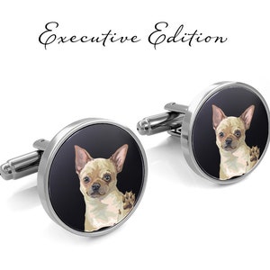 Chihuahua Cufflinks - Dog Cuff Links (Lifetime Guarantee) S2835