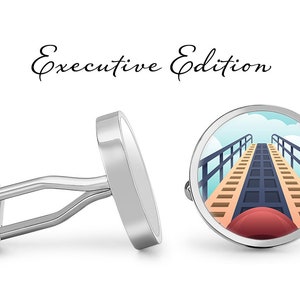 Rollercoaster Cufflinks - Coaster Cuff Links - Theme Park Ride Cufflink - Carnival Cuff Link (Pair) Lifetime Guarantee (S1485)