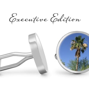 Arizona Palm Tree Cufflinks - PalmTree Cufflinks - Tropical Cuff Links - Palm Cufflink Set (Pair) Lifetime Guarantee (S0824)