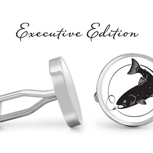 Fishing Cufflinks Fisherman Cuff Links Fly Fishing Cufflink (Lifetime Guarantee) S1724