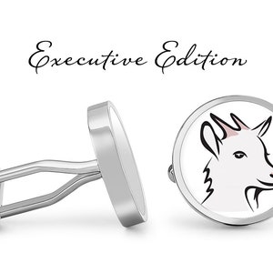 Goat Cufflinks Goats Cuff Links (Lifetime Guarantee) S1700