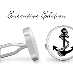 Boat Anchor Cufflinks - Nautical Sailor Cuff Links - Boat Captain Cufflink (Lifetime Guarantee) S2397