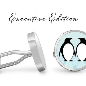 Penguin Cufflinks - Penguin Cuff Links - Penguin Couple Cufflinks - Penguins Cuff Link (Pair) Lifetime Guarantee (S1362)