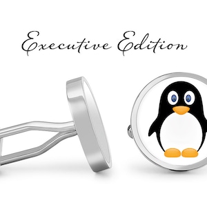 Penguin Cufflinks - Cute Penguin Cuff Links - Penguins Cuff Link - Penguin Cufflink (Pair) Lifetime Guarantee (S1368)