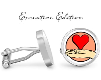 Heart Cufflinks - Heart Surgeon Cufflinks - Cardiologist Cuff Links (Pair) Lifetime Guarantee (S0853)