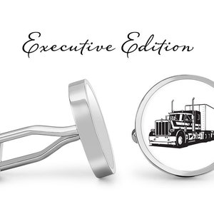 Big Rig Manschettknappar - Trucker Manschettknappar - Truck Driver Manschettknappar - 18 Wheeler Manschettknappar (Livstidsgaranti) S0280